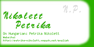 nikolett petrika business card
